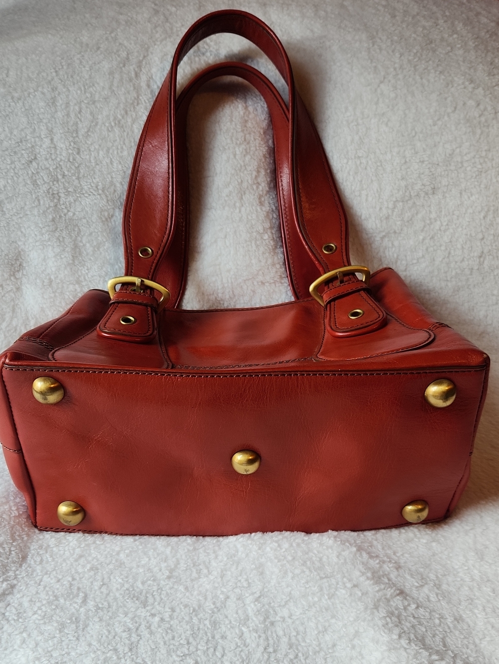 Vintage MAXX NEW YORK, Red Glossy, Red Cow Leather Y2K, 90s , Hand Bag - Picture 4 of 15